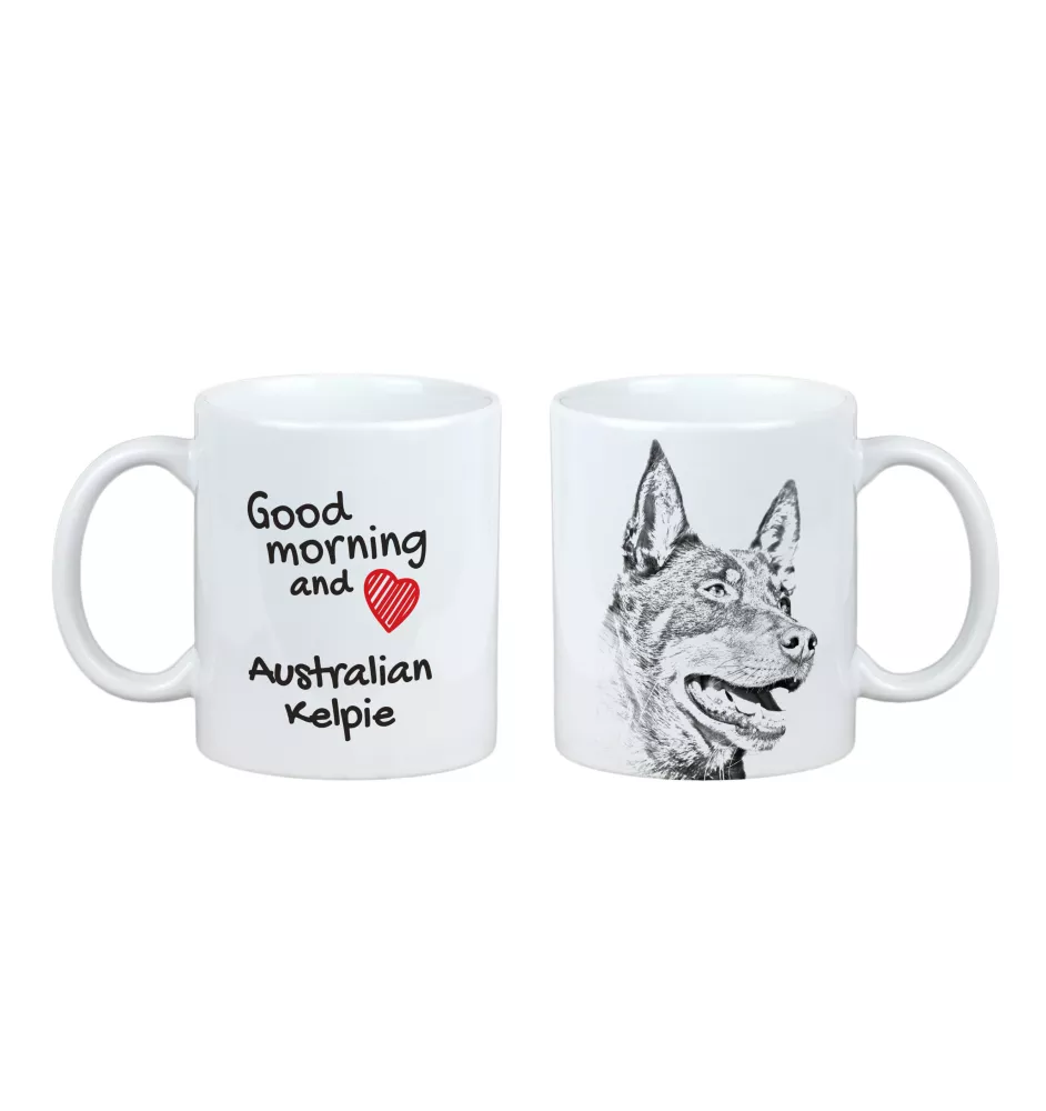Owczarek australijski kelpie kubek z psem good morning Art-Dog