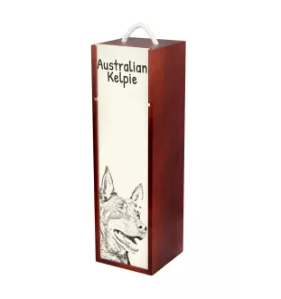 Australian Kelpie, Barb, Farmer Dog - wine box with a dog, alcohol box with graphics, personalized gift box from the Art-Dog brand