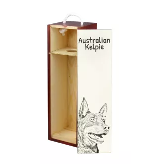 Australian Kelpie, Barb, Farmer Dog - wine box with a dog, alcohol box with graphics, personalized gift box from the Art-Dog brand