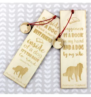 Berger Australien - marque-page pour livre avec chien, marque-page personnalisé, accessoire canin pour les lecteurs de la marque Art-Dog