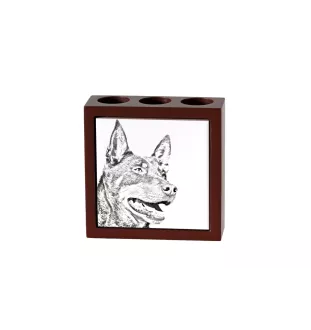 Owczarek australijski kelpie stojak na długopisy z koniem Art-Dog