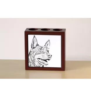 Australian Kelpie, Barb, Farmer Dog - pen holder with a dog, desk organizer with a print, personalized desk decoration from the Art-Dog brand.