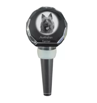 Terrier australien - Bouchon de bouteille en cristal, bouchon de vin unique avec photo, cadeau personnalisé pour sommelier par la marque Art-Dog