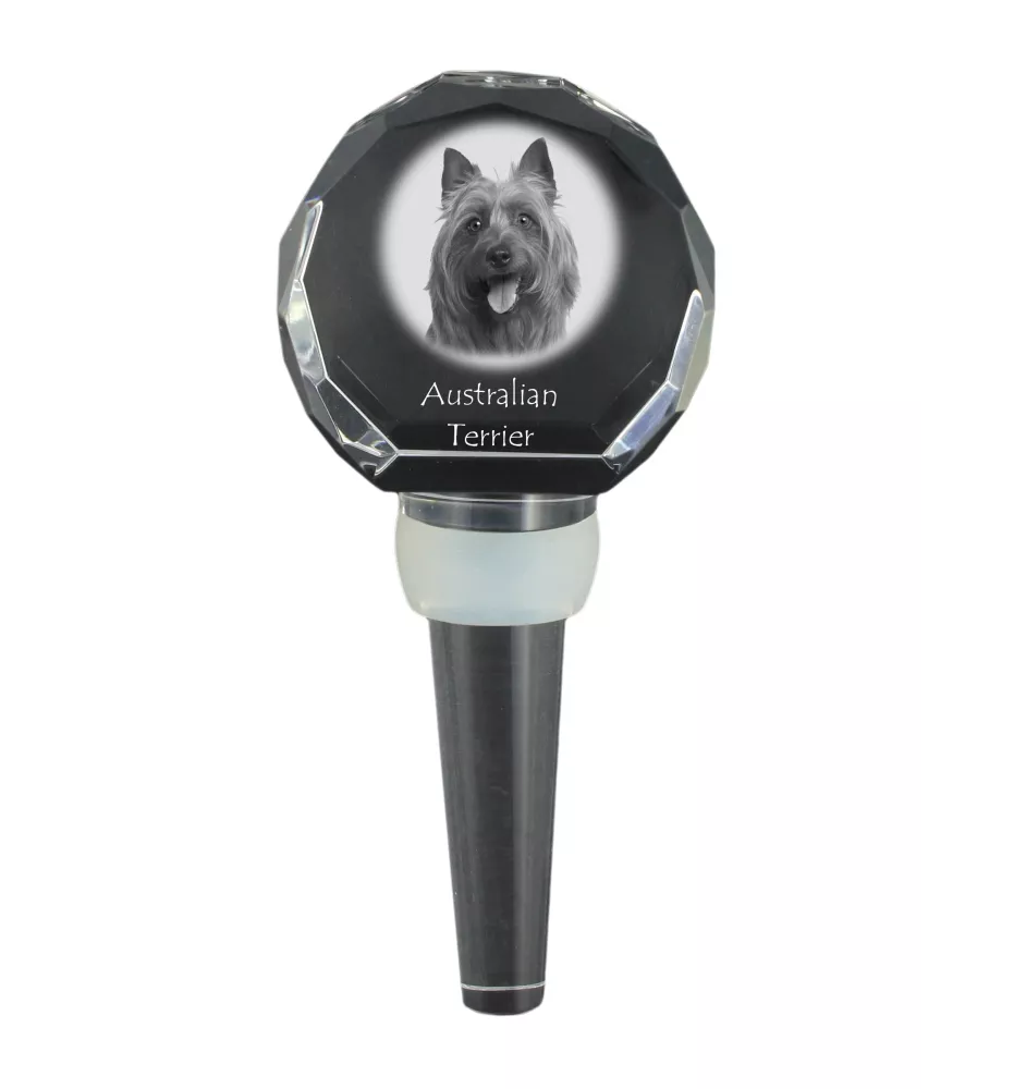 Australian Terrier - Kristallflaschenverschluss, einzigartiger Weinverschluss mit Foto, personalisiertes Geschenk für Sommelier der Marke Art-Dog