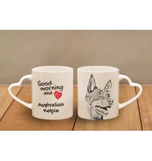 Australian Kelpie, Australischer Schäferhund, Barb - Tasse mit Hund, entzückende Tasse mit herzförmigem Henkel, universelles Geschenk der Marke Art-Dog