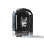 Australian Kelpie, Barb, Farmer Dog - crystal cube with a photo, photo of a dog in crystal, cubic paperweight from Art-Dog brand