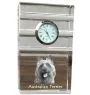 Terrier australien - une horloge en verre avec une photo, une photo de chien dans un cristal, une horloge de bureau personnalisée de la marque Art-Dog