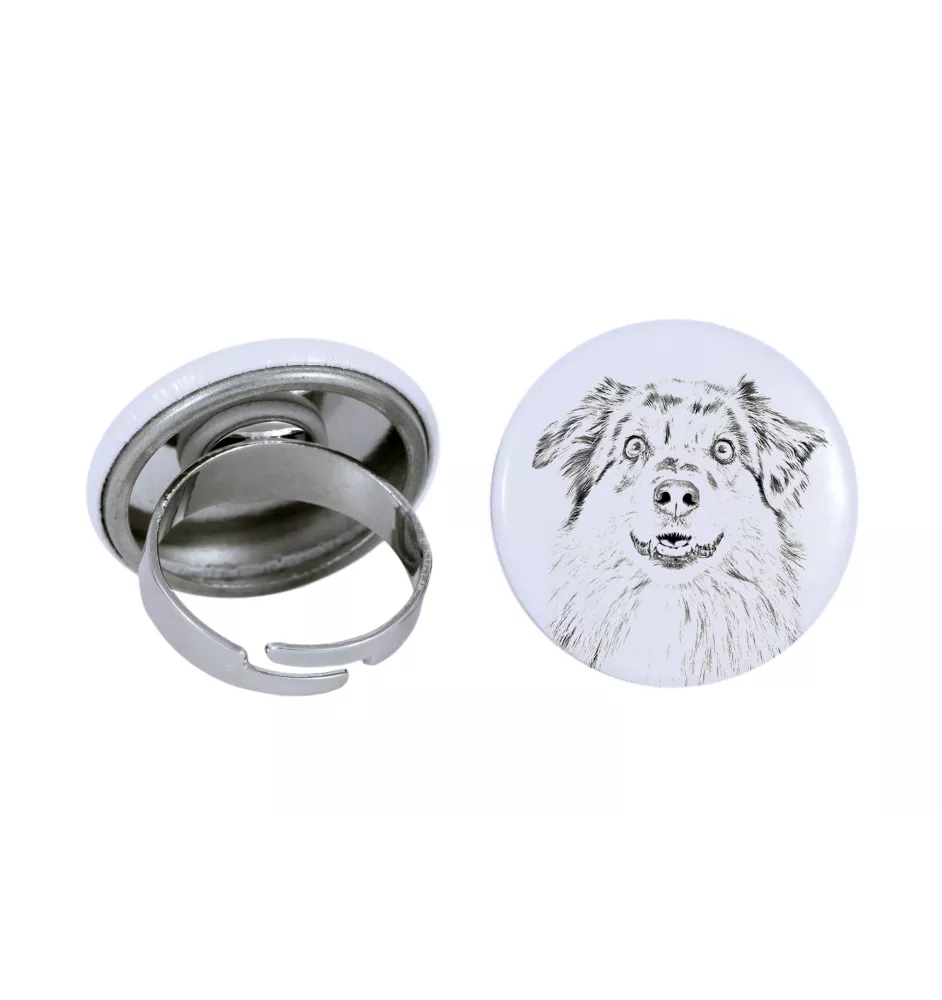 Australischer Schaferhund, Australian Shepherd - Damen Schmuck mit dem Bild eines Hundes, handgefertigtes Produkt, Möglichkeit, Ihr eigenes Foto hinzuzufügen, Marke Art-Dog