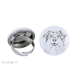 Berger Australien - bijoux pour femmes avec l'image d'un chien, produit fait à la main, possibilité d'ajouter sa propre photo, marque Art-Dog