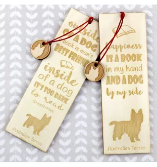 Australian Terrier, Aussie - dog bookmark, personalized bookmark, dog gadget for Art-Dog brand readers
