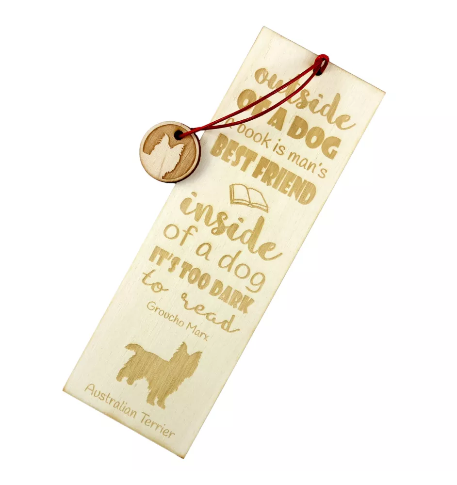 Australian Terrier, Aussie - dog bookmark, personalized bookmark, gift for bookworm from Art-Dog brand