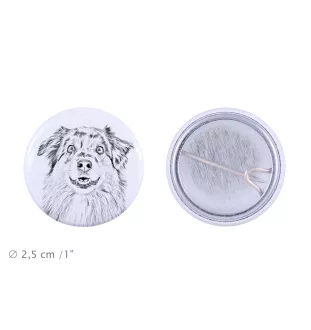 Australischer Schaferhund, Australian Shepherd - Anstecknadel mit Ihrem Hund, fügen Sie Ihr eigenes Foto hinzu, Marke Art-Dog