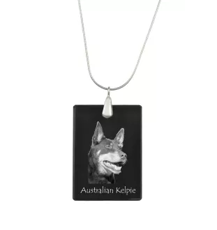 Australian Kelpie, Barb, Farmer Dog - Crystal pendant with dog, silver necklace with photo, personalised pendant by Art-Dog brand