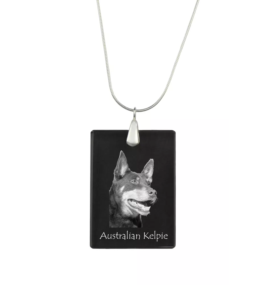 Owczarek australijski kelpie naszyjnik kryształowy z psem Art-Dog