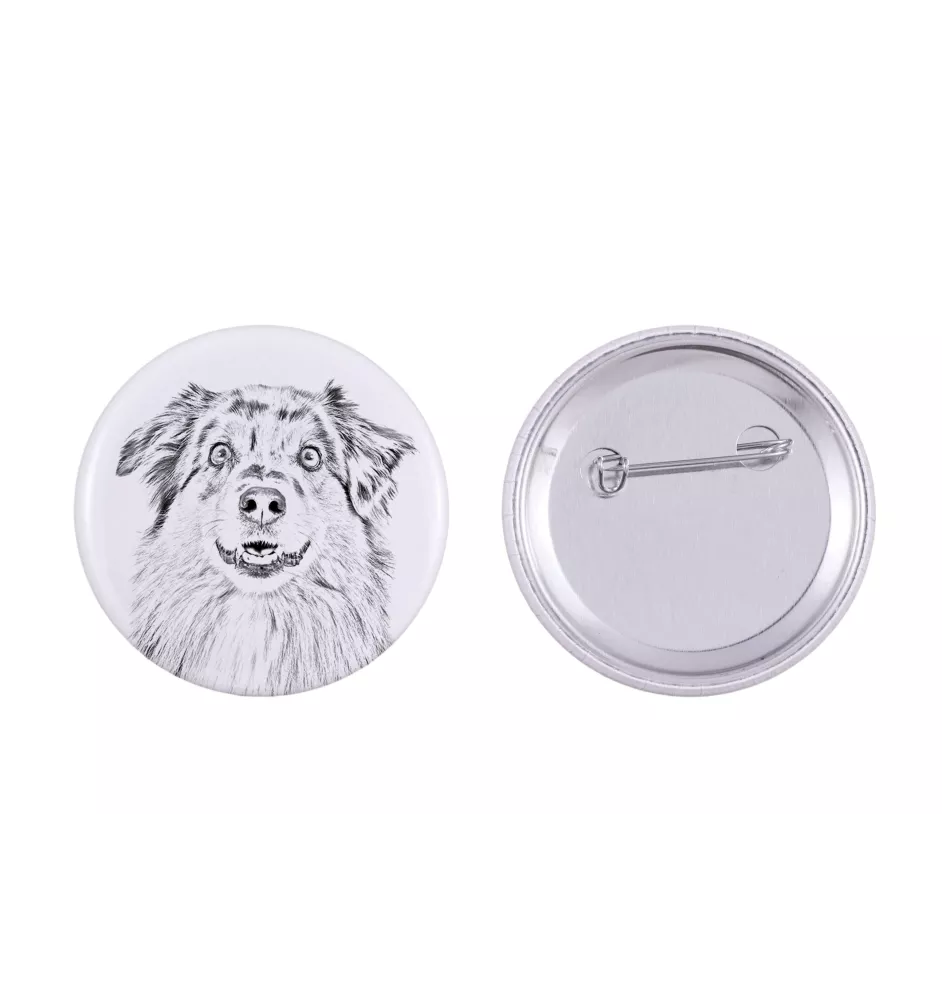 Australischer Schaferhund, Australian Shepherd - Anstecknadel mit Ihrem Hund, fügen Sie Ihr eigenes Foto hinzu, Marke Art-Dog