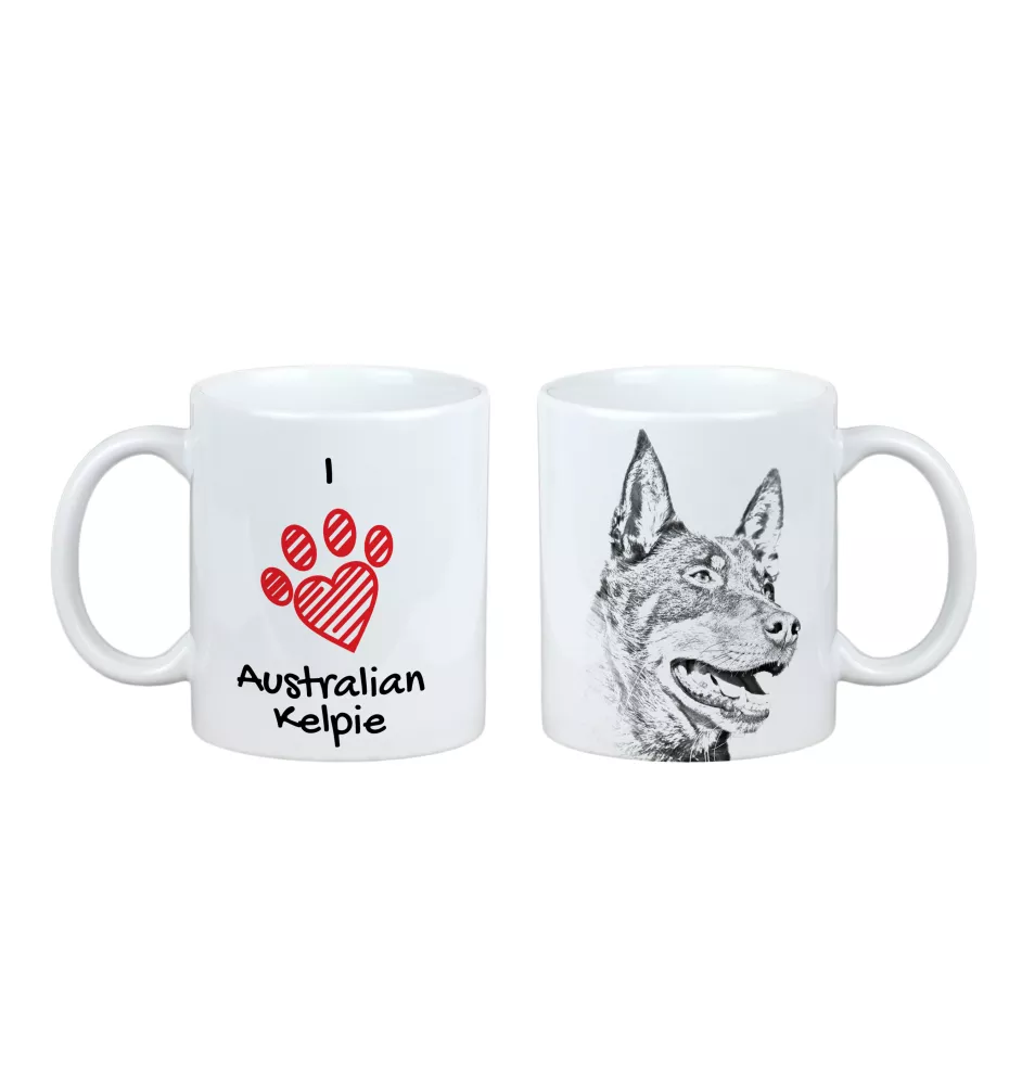 Owczarek australijski kelpie kubek z psem I love Art-Dog