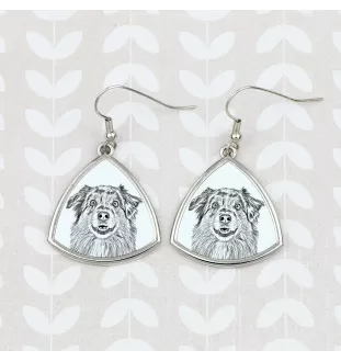 Australischer Schaferhund, Australian Shepherd - Hund Ohrringe, hängende Ohrringe mit Bild, personalisierter Schmuck mit dem Aufdruck der Marke Art-Dog