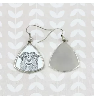 Australischer Schaferhund, Australian Shepherd - Hund Ohrringe, hängende Ohrringe mit Bild, personalisierter Schmuck mit dem Aufdruck der Marke Art-Dog