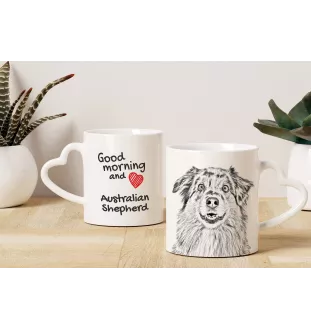 Australian Shepherd - cup with a dog, adorable cup with a heart-shaped handle, universal gift from the Art-Dog brand