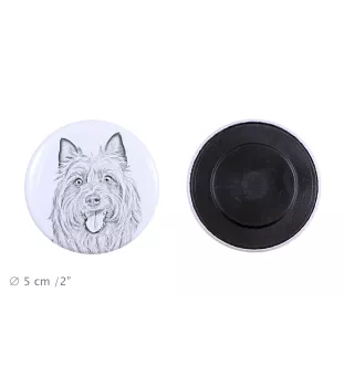 Terrier australien - aimant avec un œil de chien, exceptionnellement léger, aimant puissant, produit fabriqué à la main par la marque Art-Dog