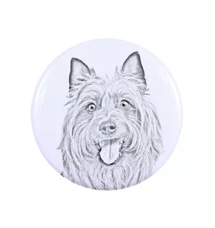 Australian Terrier Magnet mit einem Hundepfotenabdruck, außergewöhnlich leicht, starker Magnet, handgefertigtes Produkt der Marke Art-Dog