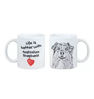 Australischer Schaferhund, Australian Shepherd - Tasse mit Hund, Tasse mit Bild, personalisiertes Geschenk der Marke Art-Dog
