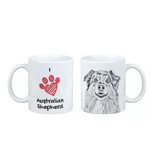 Owczarek australijski kubek z psem I love Art-Dog
