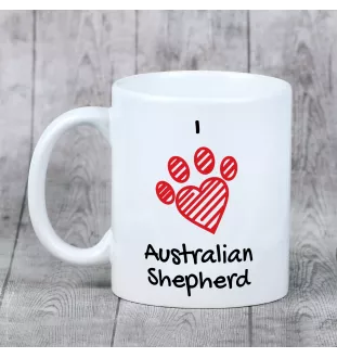 Owczarek australijski kubek z psem I love Art-Dog