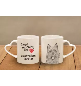 Australian Terrier - Tasse mit Hund, entzückende Tasse mit herzförmigem Henkel, universelles Geschenk der Marke Art-Dog