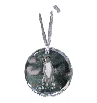 Austrian Pinscher, Österreichischer Pinscher - crystal bauble with a photo, dog photo in crystal, personalized Christmas tree ornament by Art-Dog brand