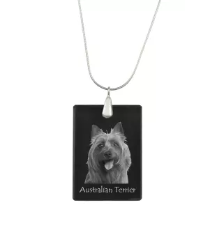 Terrier australien - Pendentif en cristal avec chien, collier en argent avec photo, pendentif personnalisé par la marque Art-Dog