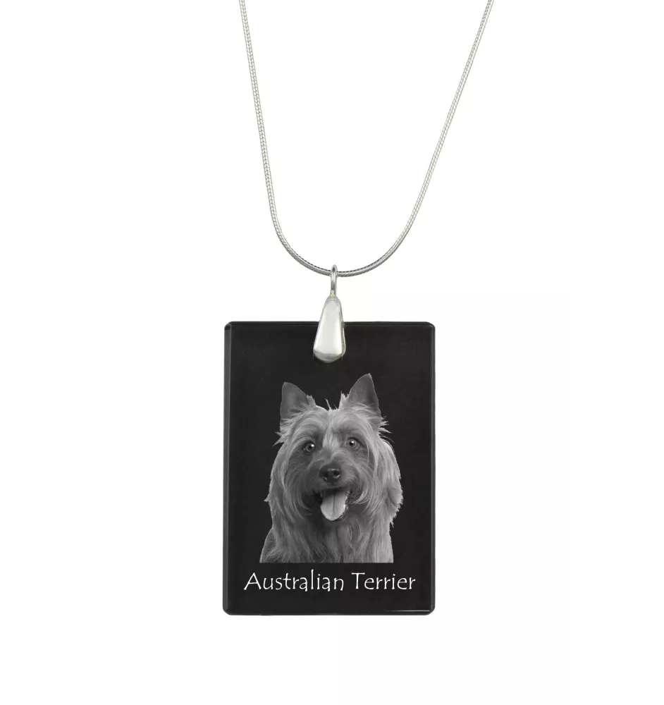 Terrier australien - Pendentif en cristal avec chien, collier en argent avec photo, pendentif personnalisé par la marque Art-Dog
