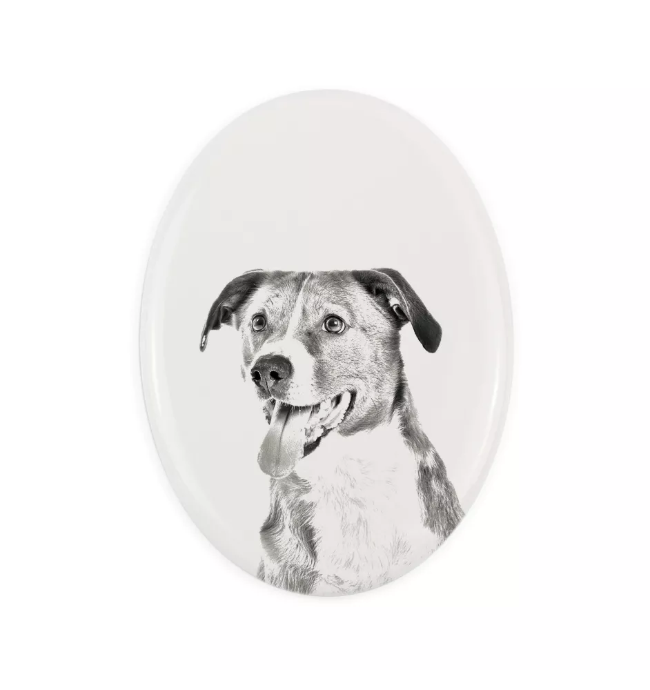 Austrian Pinscher, Österreichischer Pinscher - commemorative plaque with a photo of a dog, tombstone with a print, personalized oval plaque from the Art-Dog brand