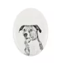 Österreichischer Pinscher - Gedenktafel mit einem Foto eines Hundes, Grabplatte mit Druck, personalisierte ovale Platte der Marke Art-Dog