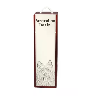 Terrier australien - boîte à vin avec chien, boîte à alcool avec graphisme, boîte cadeau personnalisée de la marque Art-Dog