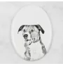 Österreichischer Pinscher - Gedenktafel mit einem Foto eines Hundes, Grabplatte mit Druck, personalisierte ovale Platte der Marke Art-Dog