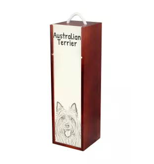Terrier australien - boîte à vin avec chien, boîte à alcool avec graphisme, boîte cadeau personnalisée de la marque Art-Dog