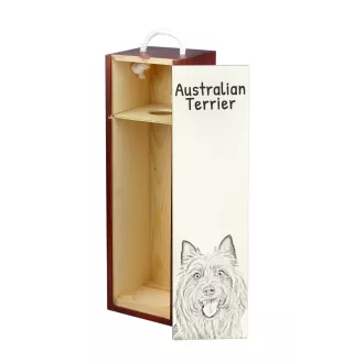 Terrier australien - boîte à vin avec chien, boîte à alcool avec graphisme, boîte cadeau personnalisée de la marque Art-Dog