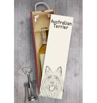 Terrier australien - boîte à vin avec chien, boîte à alcool avec graphisme, boîte cadeau personnalisée de la marque Art-Dog