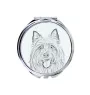 Terrier australien - miroir de poche avec chien, miroir personnalisé pour sac à main, miroir compact avec impression de la marque Art-Dog