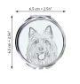Terrier australien - miroir de poche avec chien, miroir personnalisé pour sac à main, miroir compact avec impression de la marque Art-Dog
