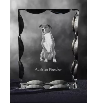 Pinscher autrichien - cristal avec photo de chien, statuette en verre avec photo, cadre exceptionnel avec photo de la marque Art-Dog