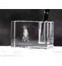 Pinscher autrichien - Porte-stylos, organiseur en cristal avec photo de chien, décoration de bureau unique par la marque Art-Dog