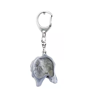 Azawakh, Tuareg Sloughi II - Silver-plated key ring with dog, handbag decoration, backpack pendant by Art-Dog brand