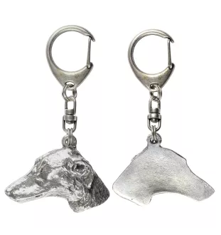 Azawakh, Tuareg Sloughi - Silver-plated key ring with dog, handbag decoration, backpack pendant by Art-Dog brand