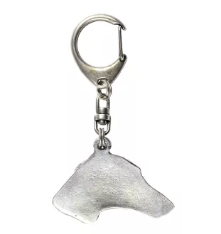 Azawakh, Tuareg Sloughi - Silver-plated key ring with dog, handbag decoration, backpack pendant by Art-Dog brand