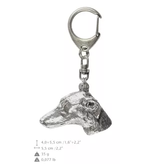 Azawakh - Versilberter Schlüsselanhänger mit Hund, Handtaschen-Dekoration, Rucksack-Anhänger der Marke Art-Dog