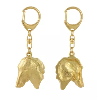 Azawakh II - Vergoldeter Schlüsselanhänger mit Hund, Handtaschenschmuck, Luxus-Accessoire der Marke Art-Dog