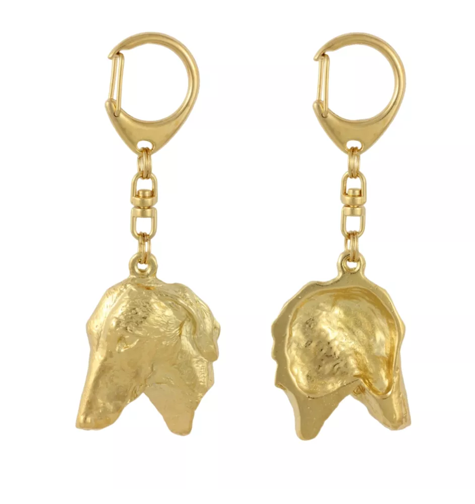 Azawakh, Tuareg Sloughi II - Gilded key ring with dog, handbag decoration, luxury accessory by Art-Dog brand