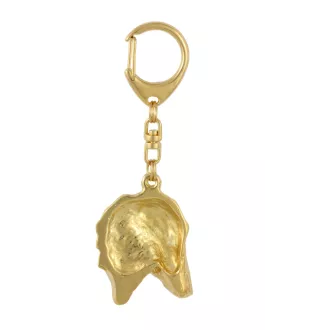 Azawakh II - Vergoldeter Schlüsselanhänger mit Hund, Handtaschenschmuck, Luxus-Accessoire der Marke Art-Dog